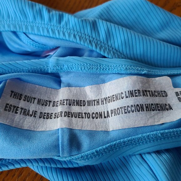 BEACHBABE STYLE- XHILARATION PLUS RIBBED HIGH-WAIST & LEG BIKINI BOTTOM/BLUE - Picture 6 of 8